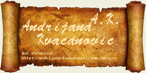 Andrijana Kvačanović vizit kartica